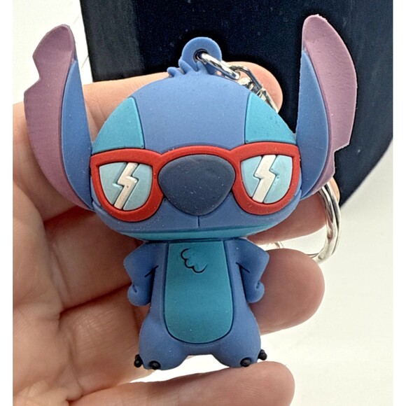 Disney Lilo and Stitch Figural Keyring Stitch In Sunglasses Purse Bag Clip Loose - Picture 3 of 11